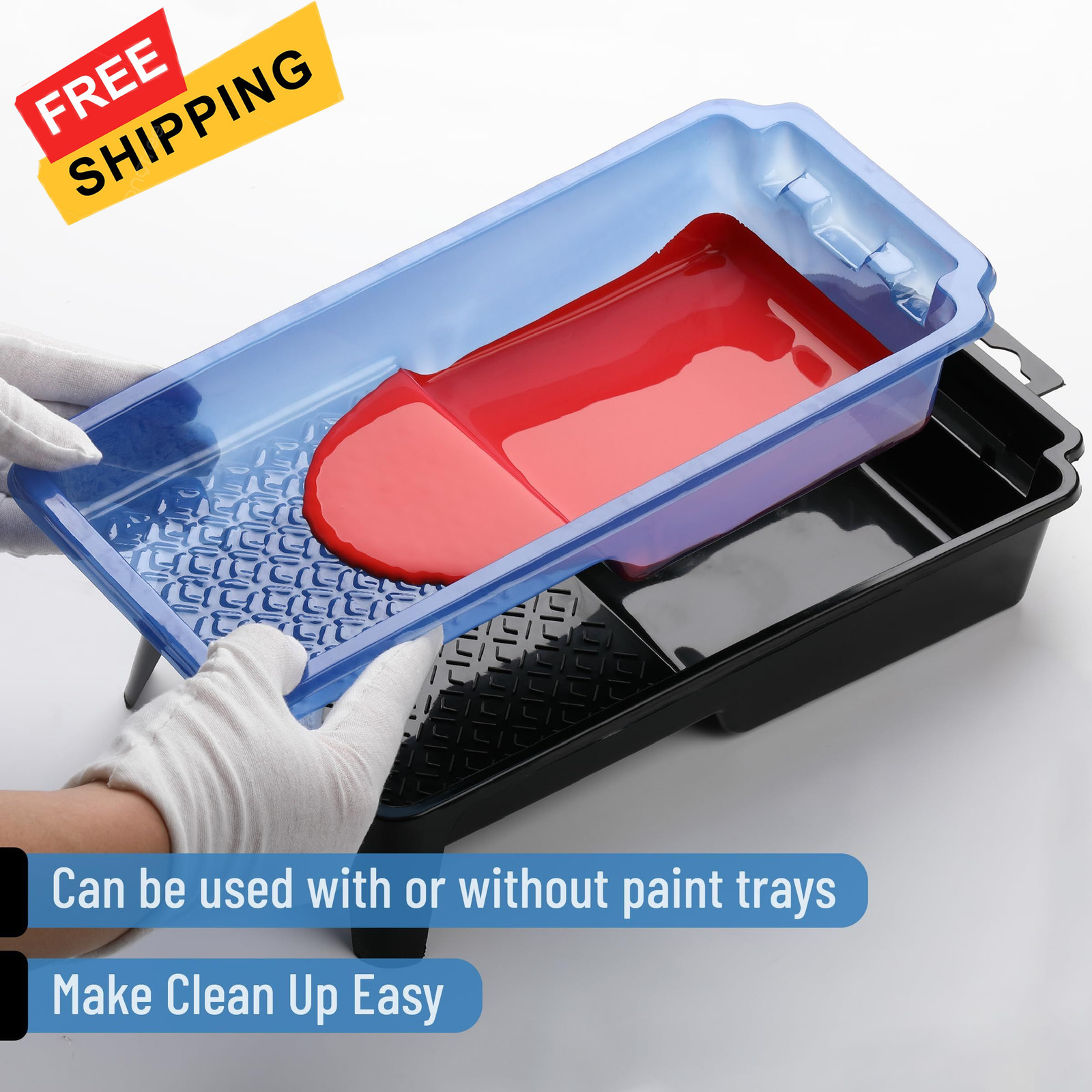 Bates- 4 Inch Paint Tray Set, 22 pcs, 1x 4 Roller 4 inches, Blue