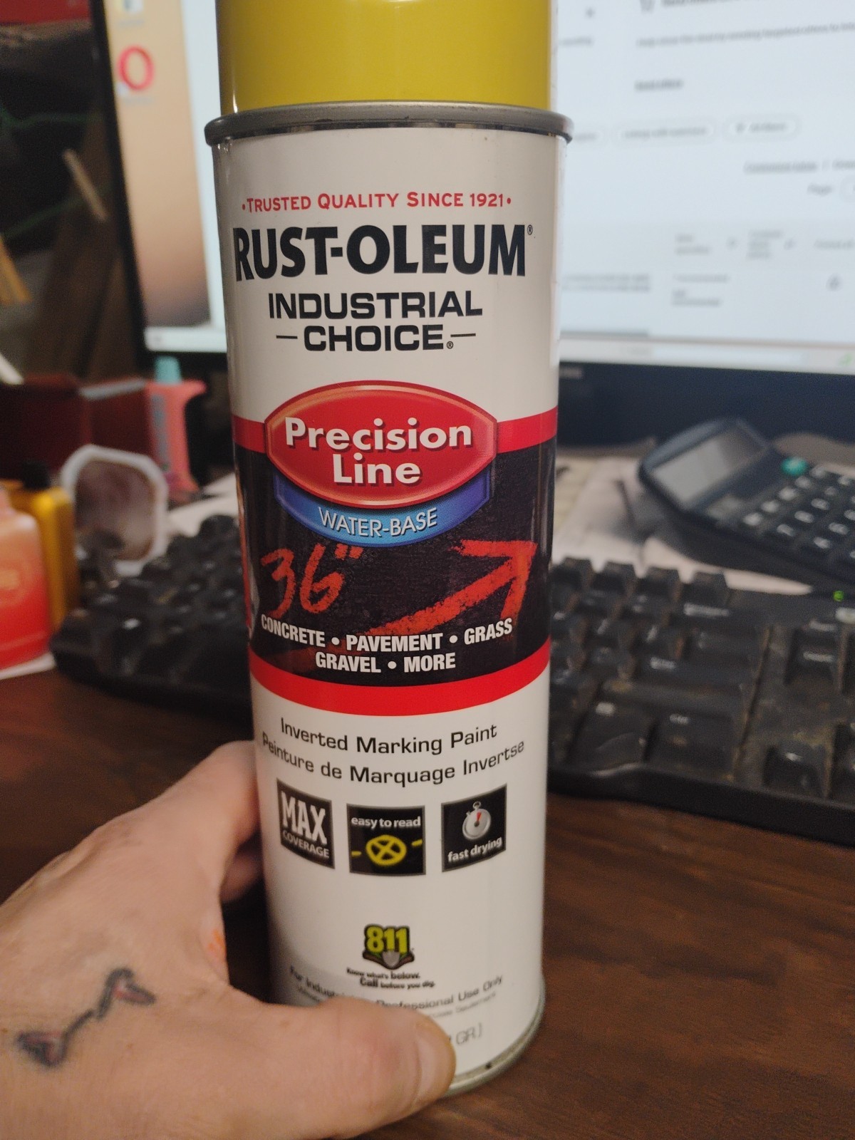 Rust-Oleum Industrial Choice Inverted Line Marking Paint Concrete Grass 17oz