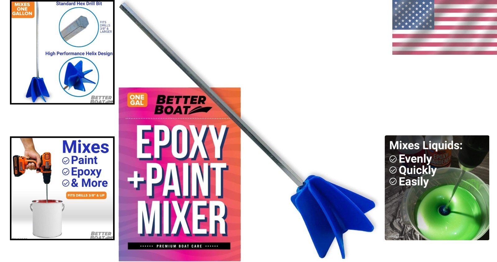 Universal Paint Mixer Attachment Fits 3/8 Inch and Larger Electric Tools
