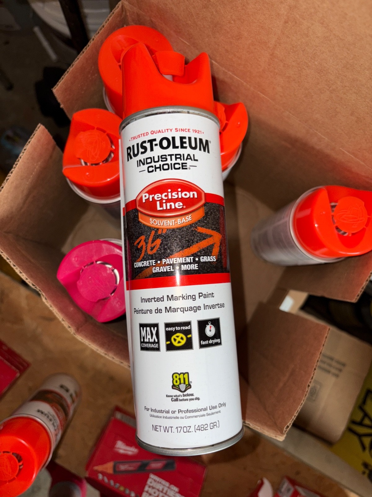 Rust-Oleum 203028V Precision Line Marking Paint, Inverted, Fluorescent