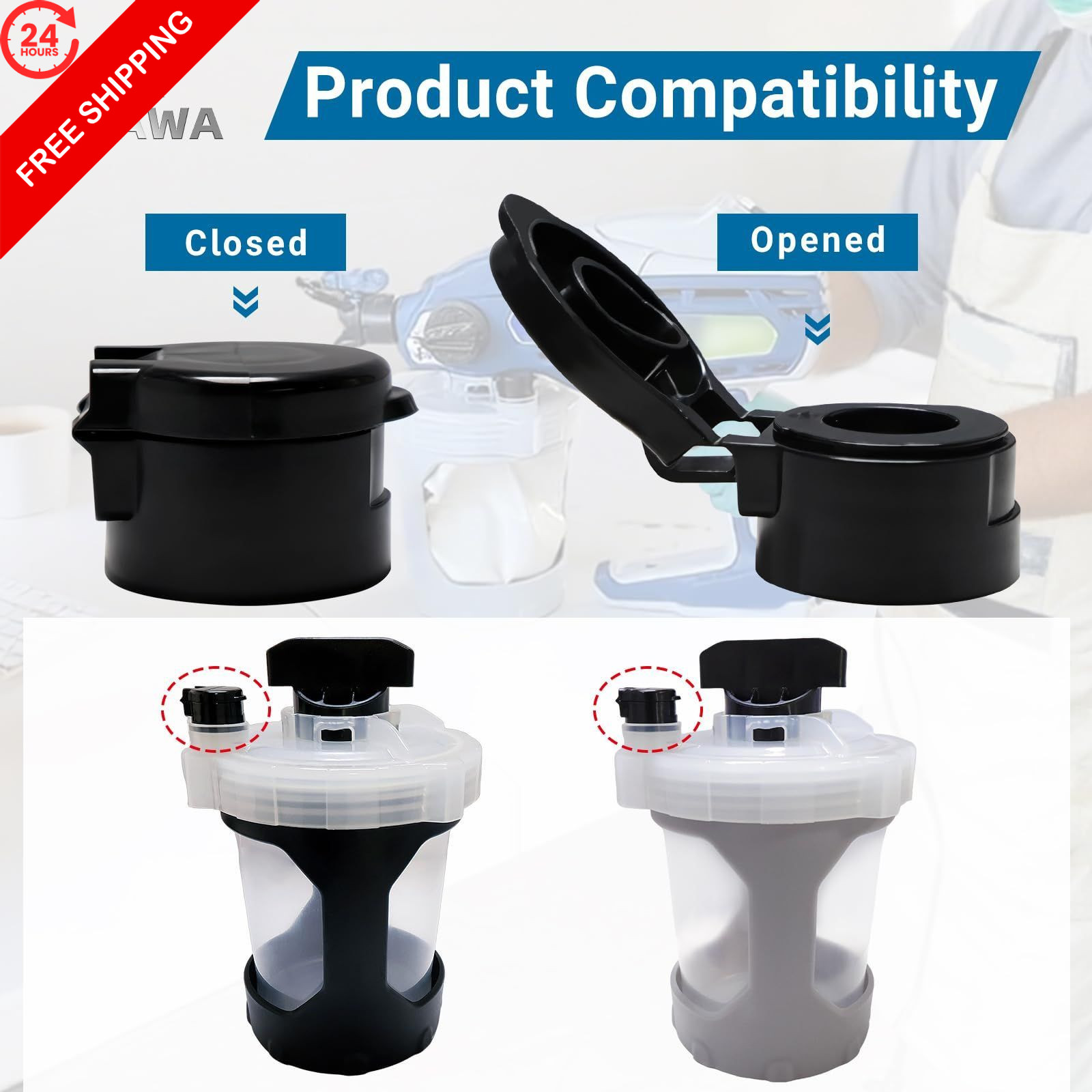 3PC 17P712 VacuValve Cap Compatible with Handheld Replaceable Black