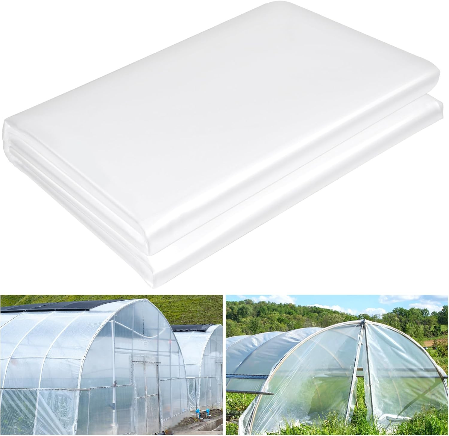 10 X 26 FT Clear Greenhouse Plastic Sheeting, 6 Mil Polyethylene Film Heavy Duty