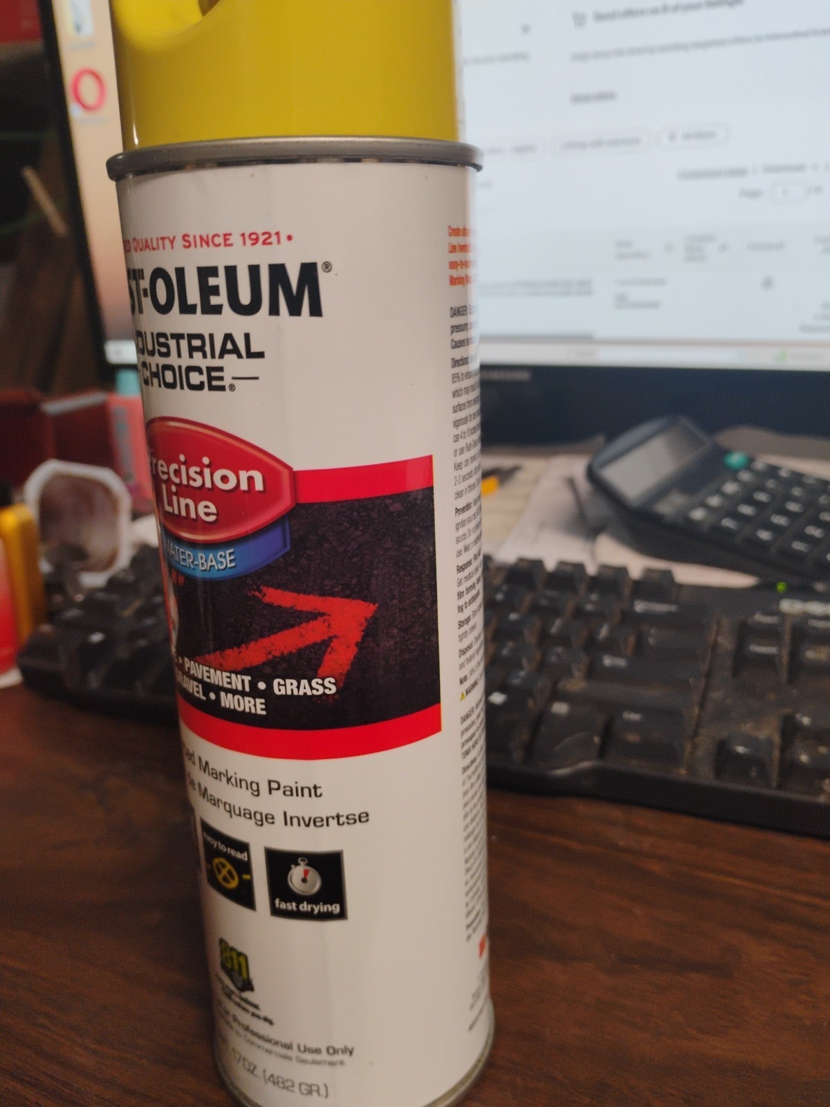 Rust-Oleum Industrial Choice Inverted Line Marking Paint Concrete Grass 17oz