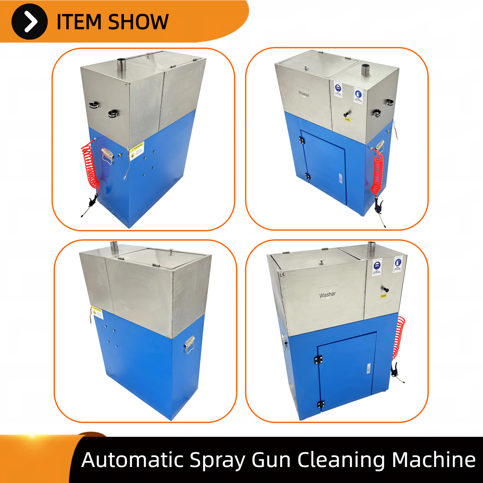 Pneumatic Solvent Spray Gun Cleaner Automatic Washing and Manual brushing