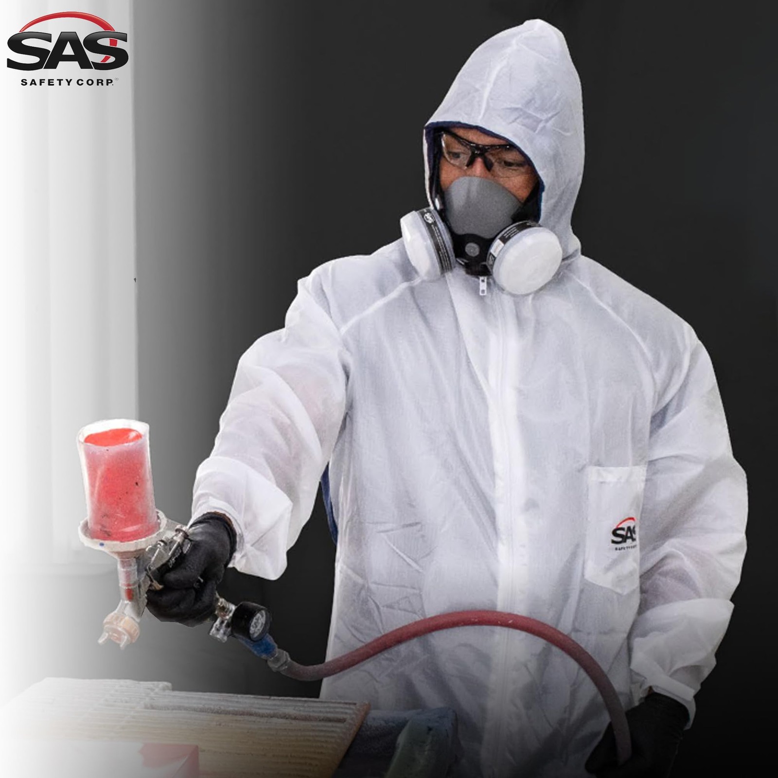SAS Safety 6938 Moon suit Nylon Cotton Coverall, Large, White