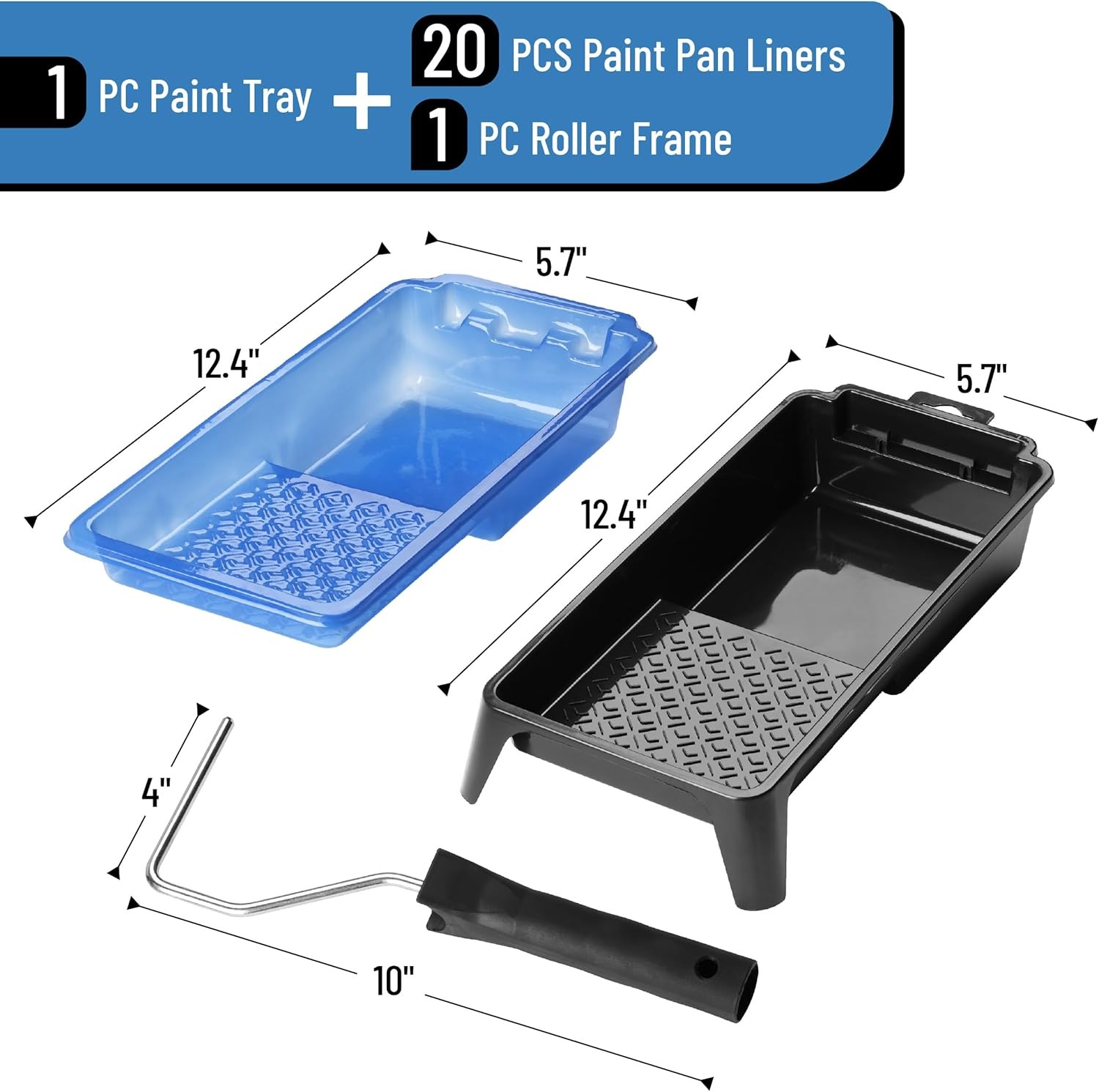 Bates- 4 Inch Paint Tray Set, 22 pcs, 1x 4 Roller Tray, 20x…