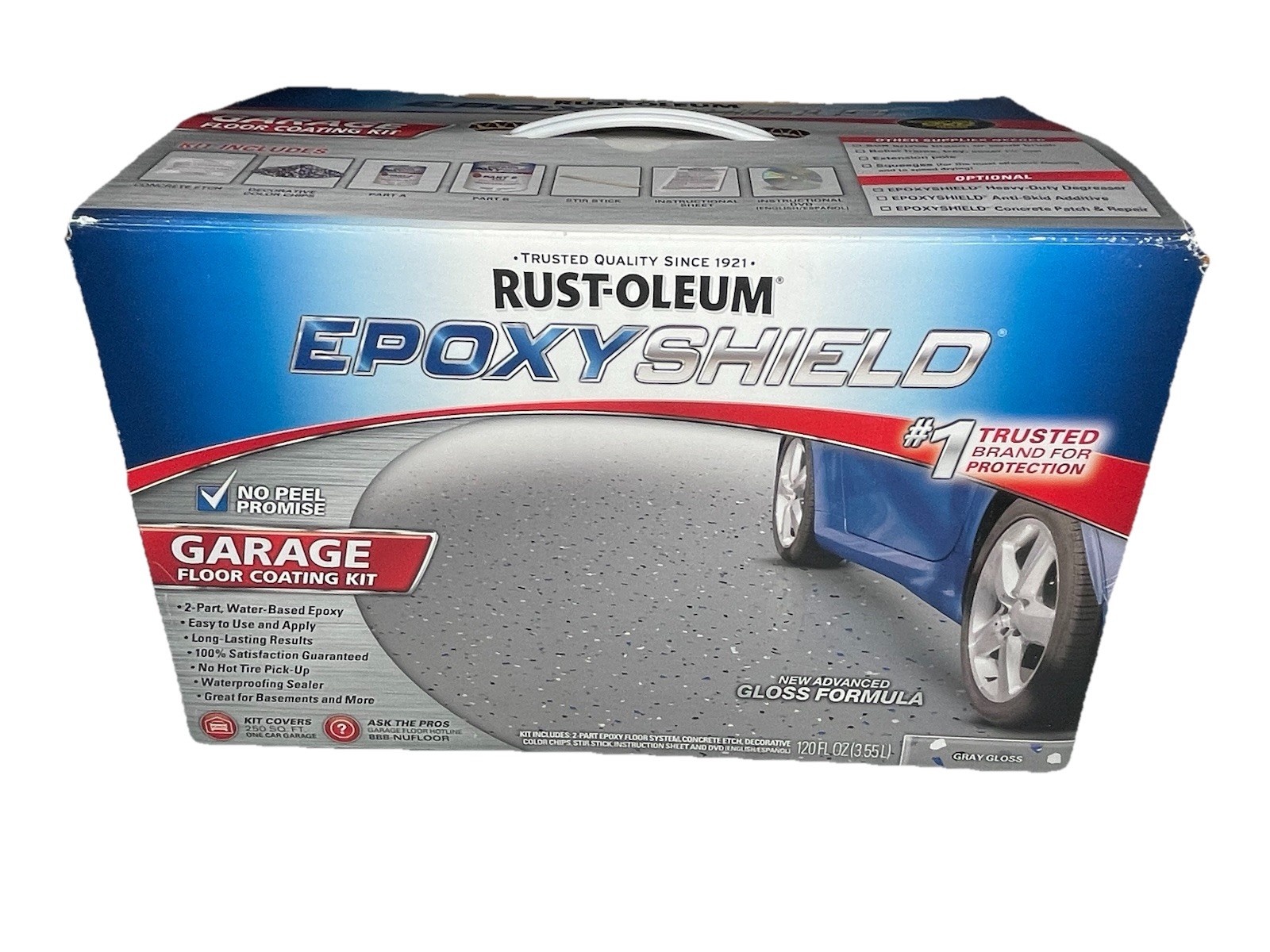 Rust Oleum Epoxy Shield Garage Floor Coating Gray 2 Part Durable Paint Kit