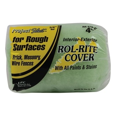 Rol-Rite Roller Cover, 4 in, 3/4 in Nap, Knit Fabric Linzer RR9754 Knit Fabric