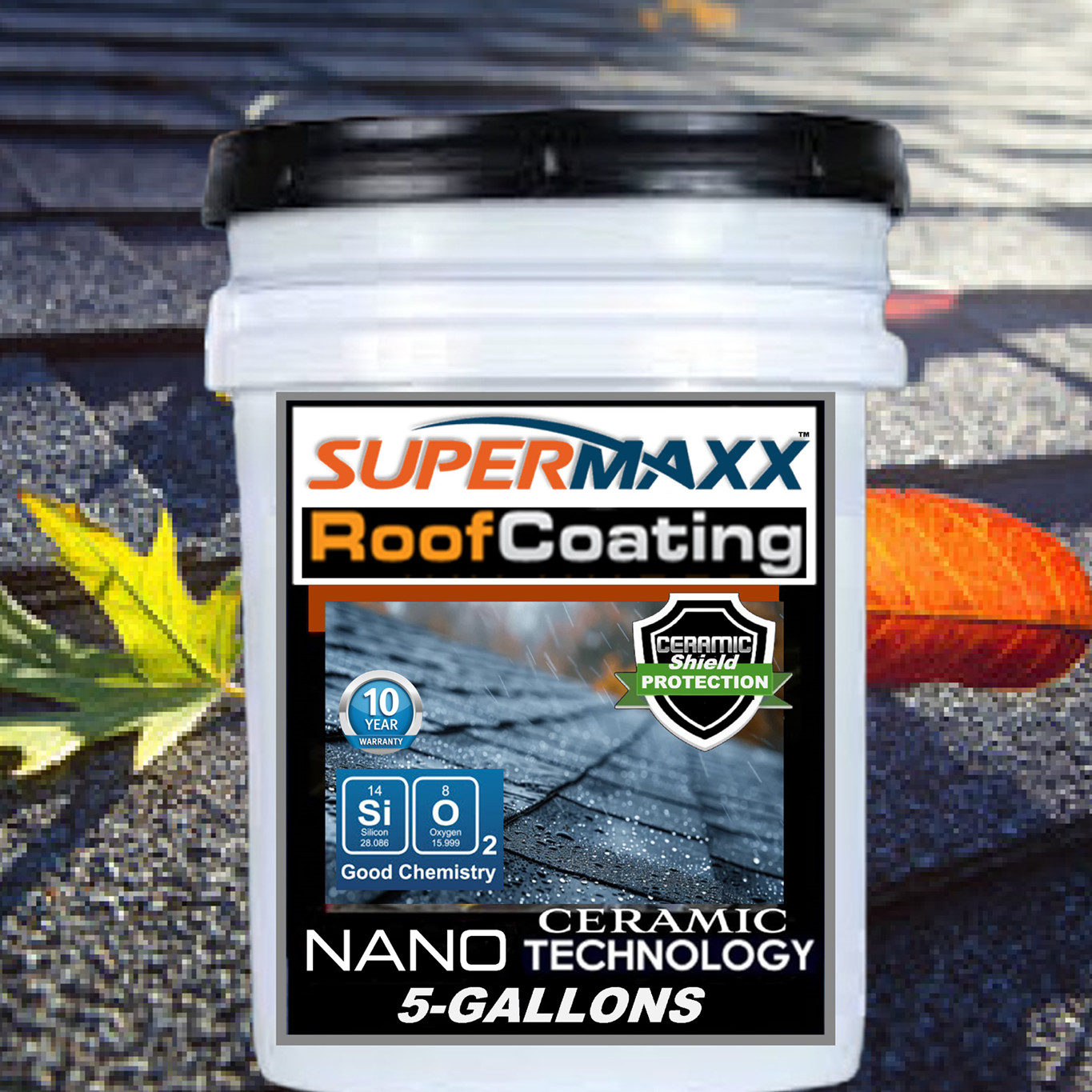 NANO ROOF COATING 10 YEAR CLEAR COATING ASPHALT CEMENT METAL WOOD – 5 GALLONS