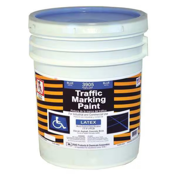 Rae Traffic Zone Marking Paint, 5 gal., Handicap Blue, Latex Acrylic -Based