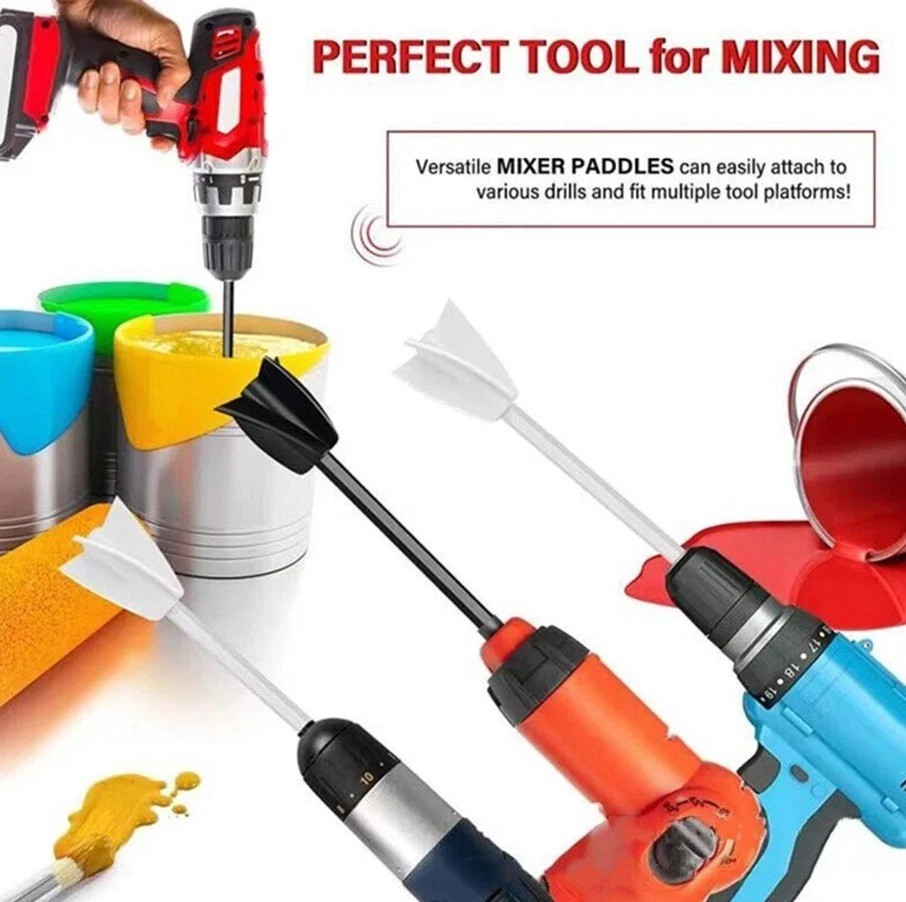1pc Epoxy Resin Mixer Paddle Drill Attachment Stirrer Drill Chuck – Black