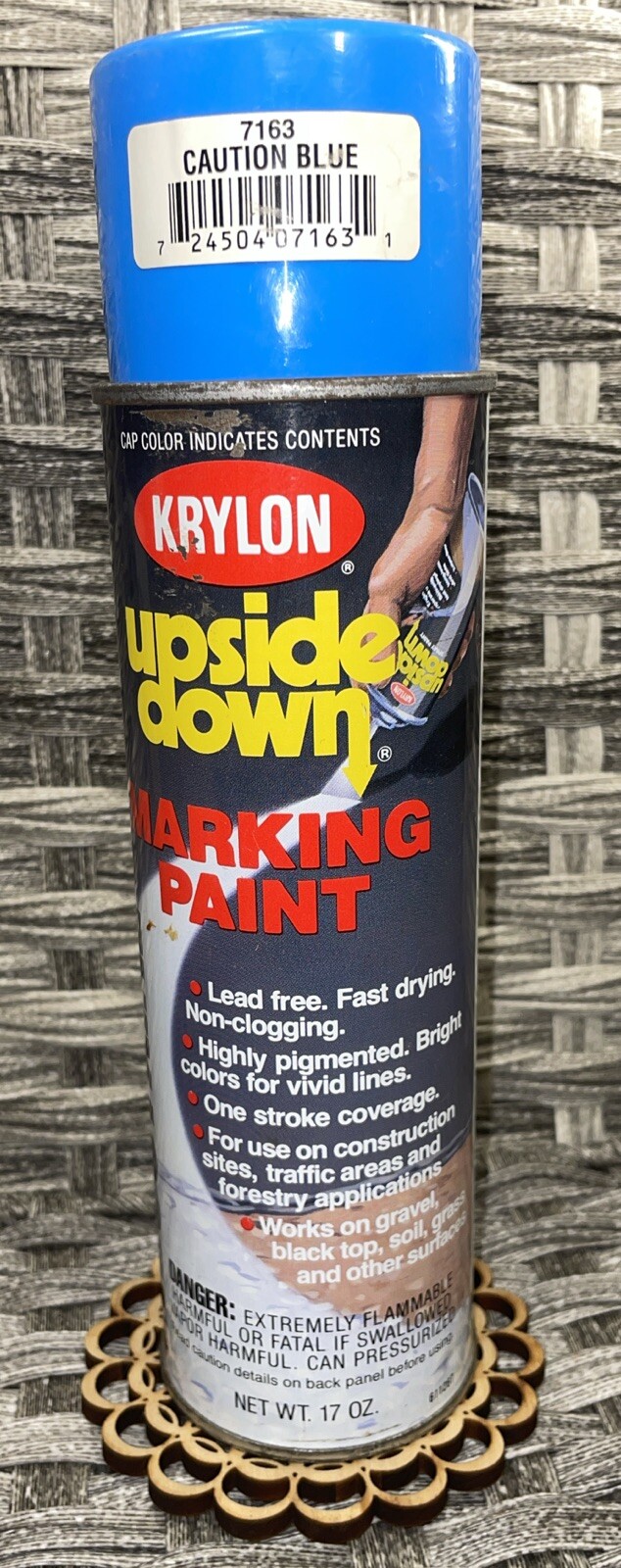 Krylon Industrial Upside Down Marking Paint CAUTION BLUE #7163 17oz Spray Can