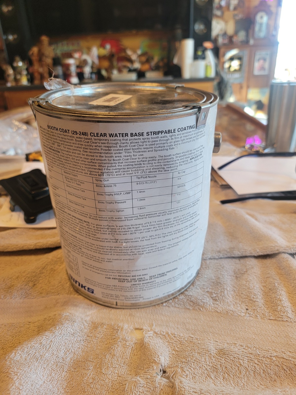 Binks 29-248 Spray Booth Coating, Clear, Latex. Dented Can. Free Ship L48