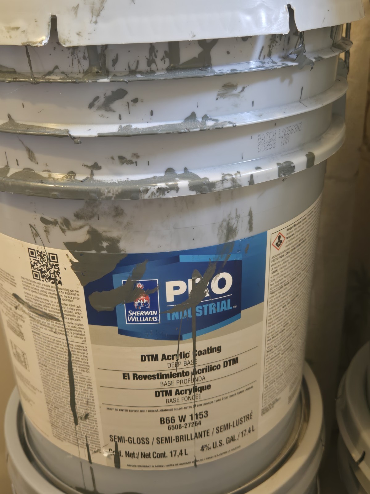 Sherwin Williams Pro Industrial DTM Deep Base Semi 5 Gallon 90%+ Left Green