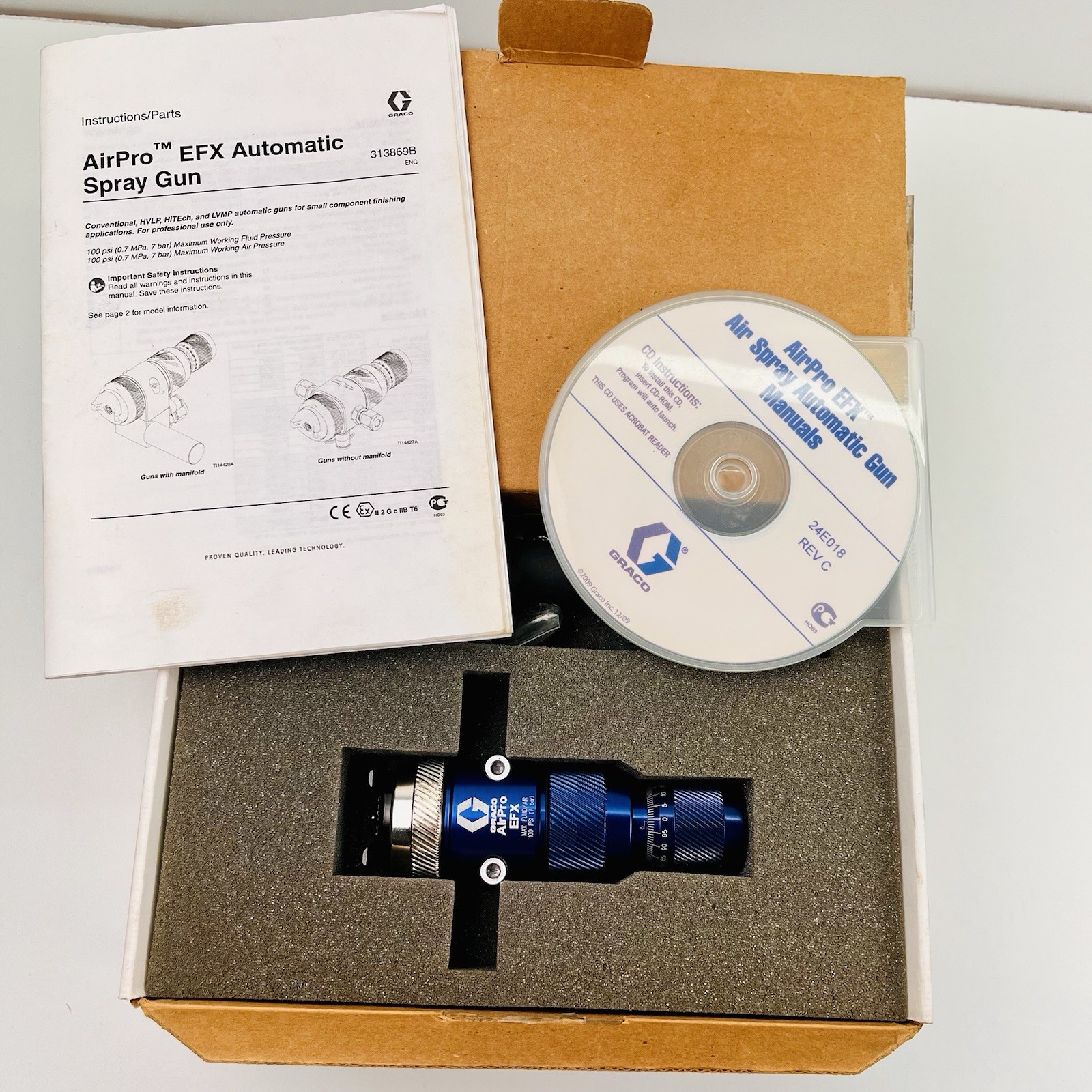 AirPro EFX Auto Air Spray Gun 24B866 HiTEch, 0.028 SST Ultra Precision Knob