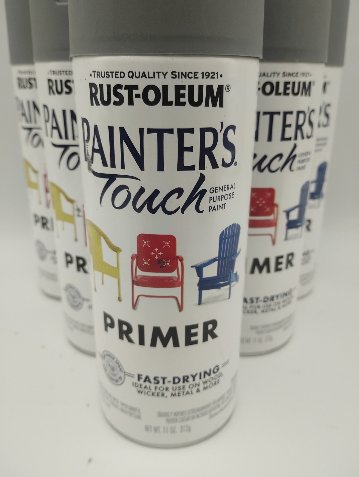 Rust-Oleum 318623 Painters Touch Gray Primer Spray Paint 11 oz. (Pack of 3)