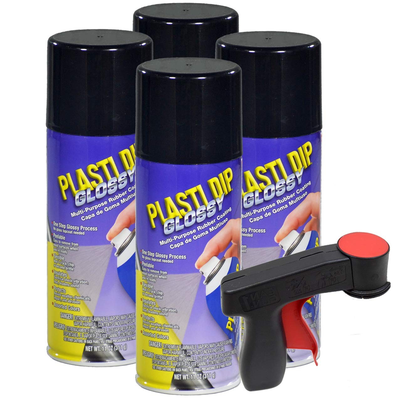 Glossy Black Rim Kit, 11 oz Aerosol, Pack of 4 cans with bonus Cangun