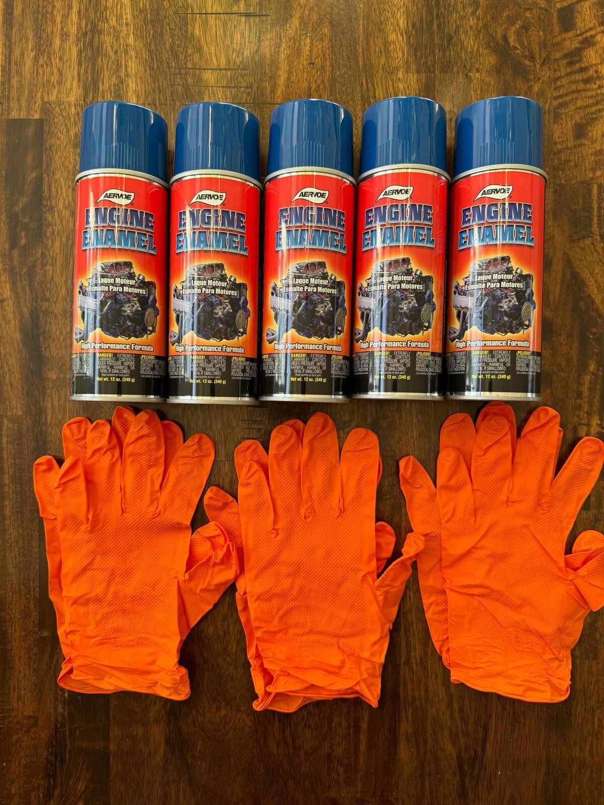 Aervoe 560 Engine Enamel Paint Blue Ford 12 Oz 5-Pack Includes 3 Torque Gloves