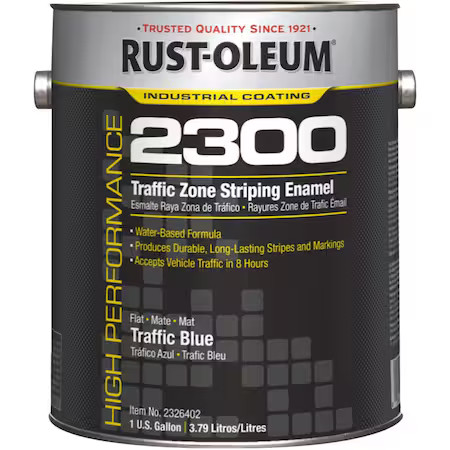 Rust-Oleum 2326402 Traffic Zone Striping Paint, 1 Gal., Blue, Water -Based