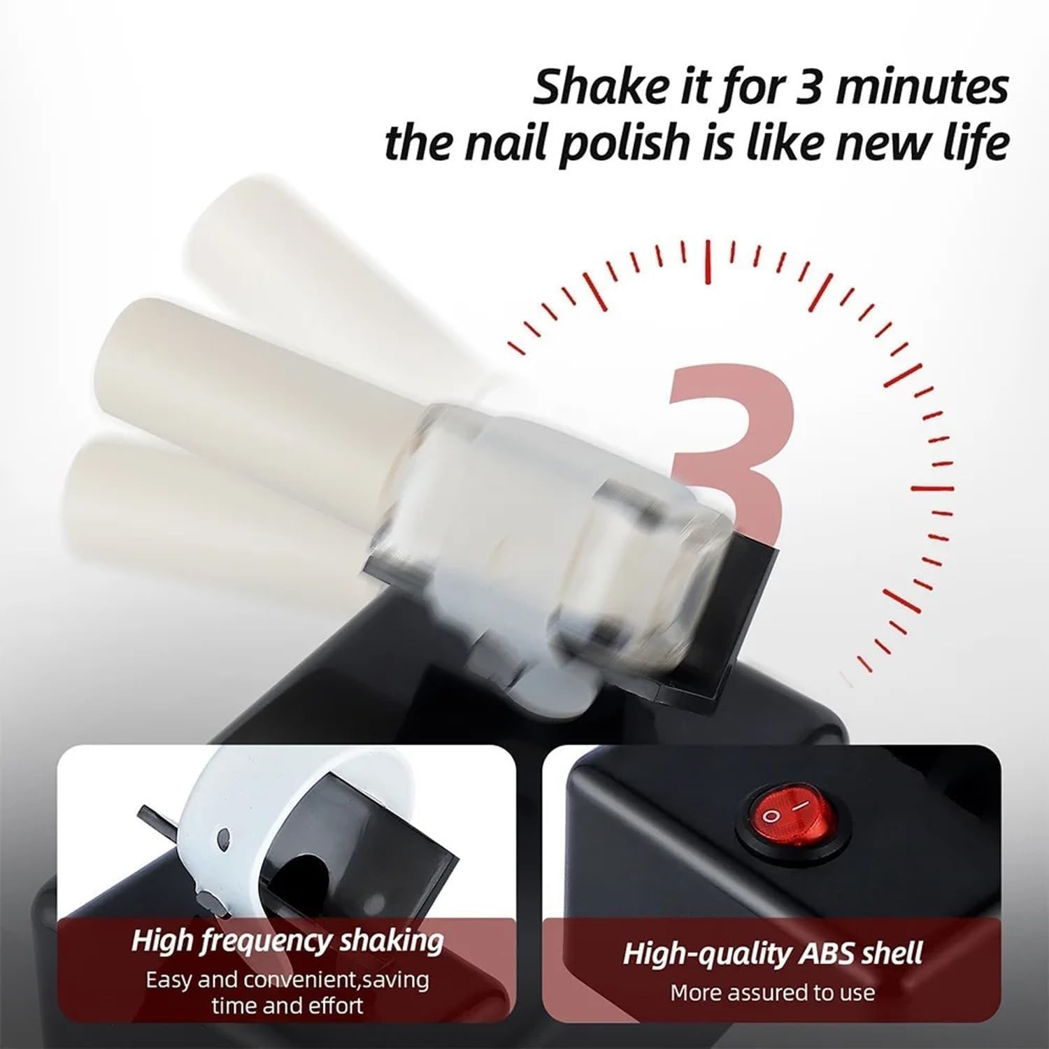 Durable and Adjustable Electric Paint Mixer & Nail Polish Shaker for All Bottles