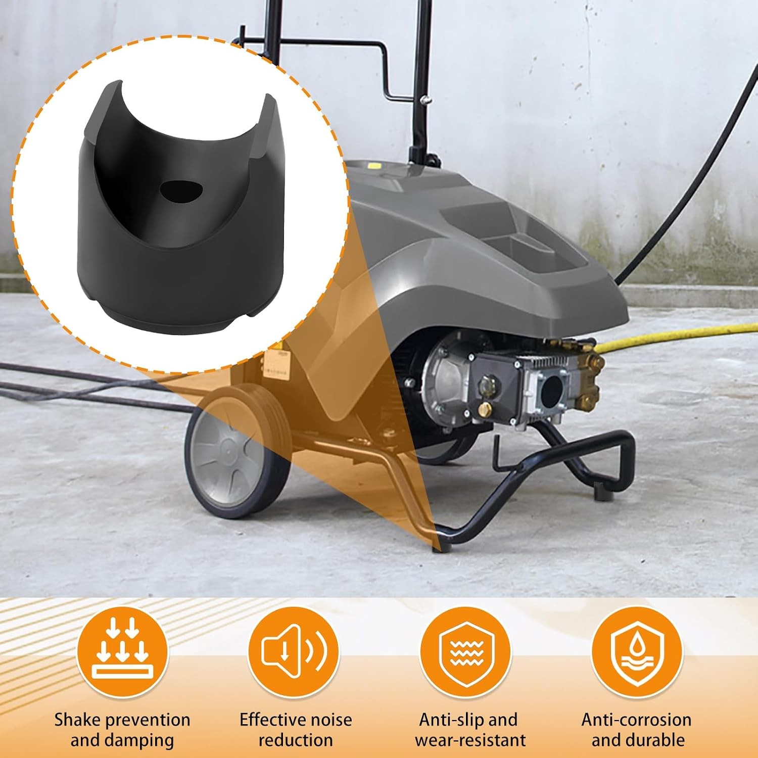 Pressure Washers Rubber Feet – for Most Brands of Gas Powered black