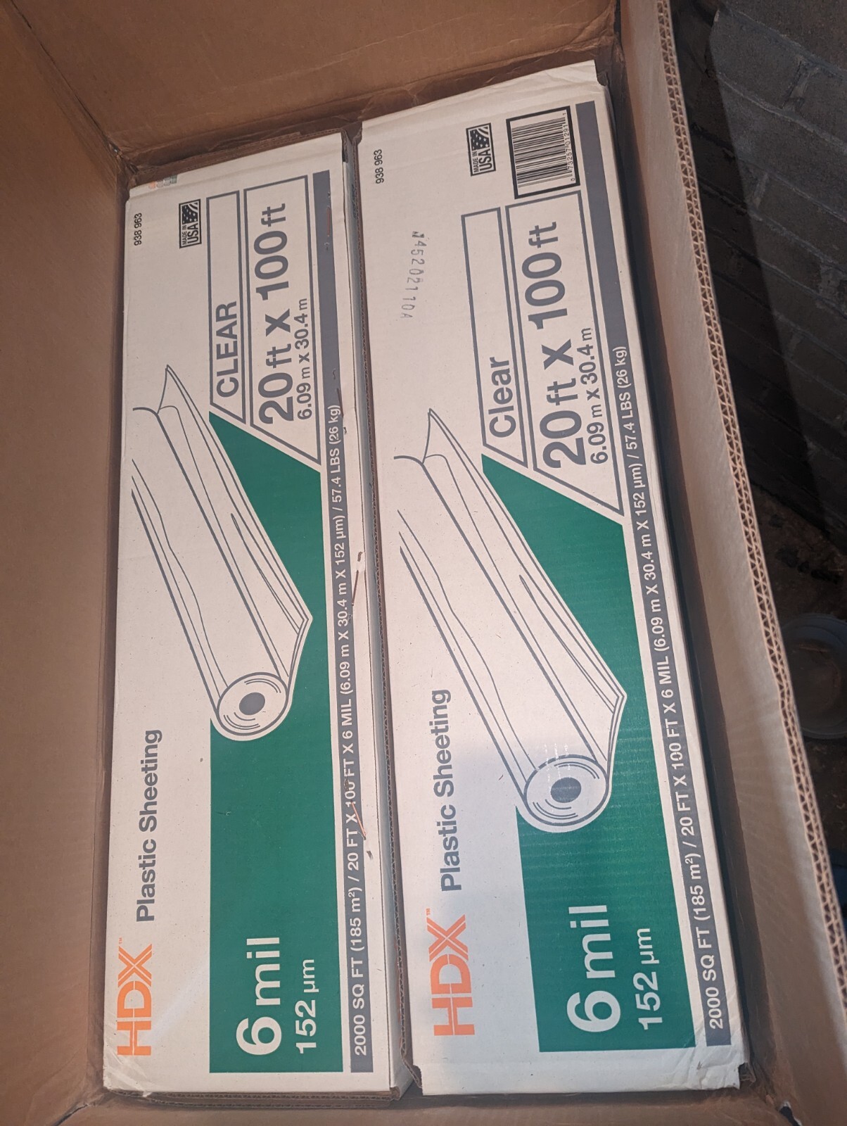 Single Roll 20′ x 100′ 6 Mil Heavy-Duty Clear Poly Sheeting: 6 Mil Thickness