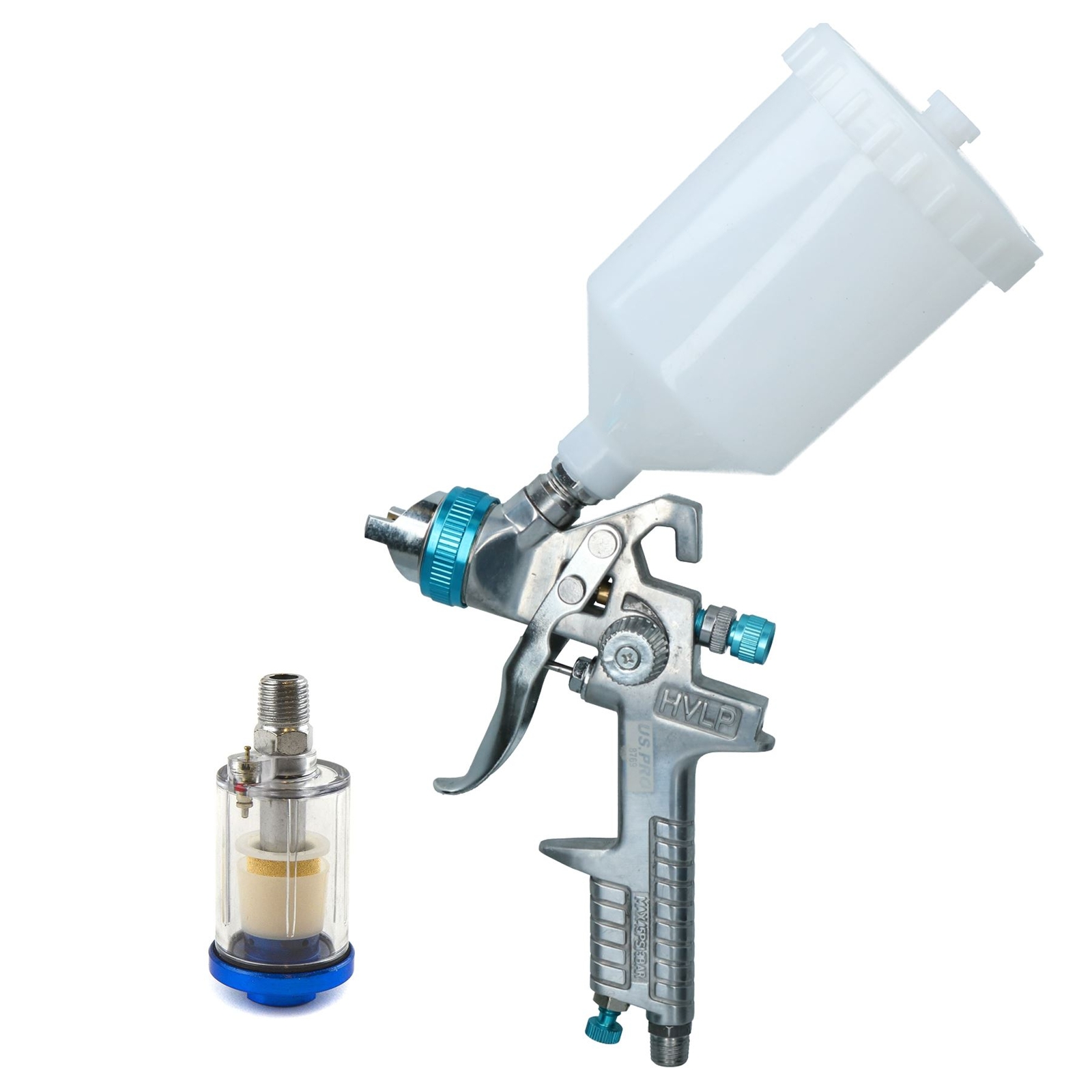 HVLP Gravity Feed Spray Gun 1.4mm Nozzle 1/4″ BSP In Line Moisture Trap