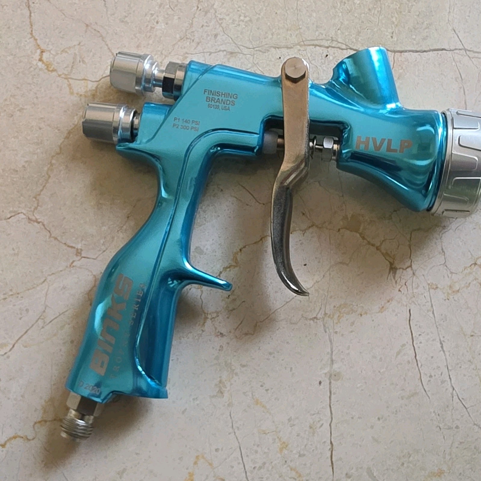 Binks Trophy Gravity Feed HVLP Spray Gun w/1.2, 1.4, 1.8mm Spray tip- 2466-HV1