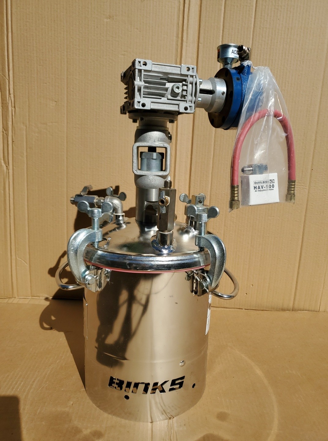 Binks 183S Stainless Steel 2 GALLON Pressure Tank Pot with Agitator