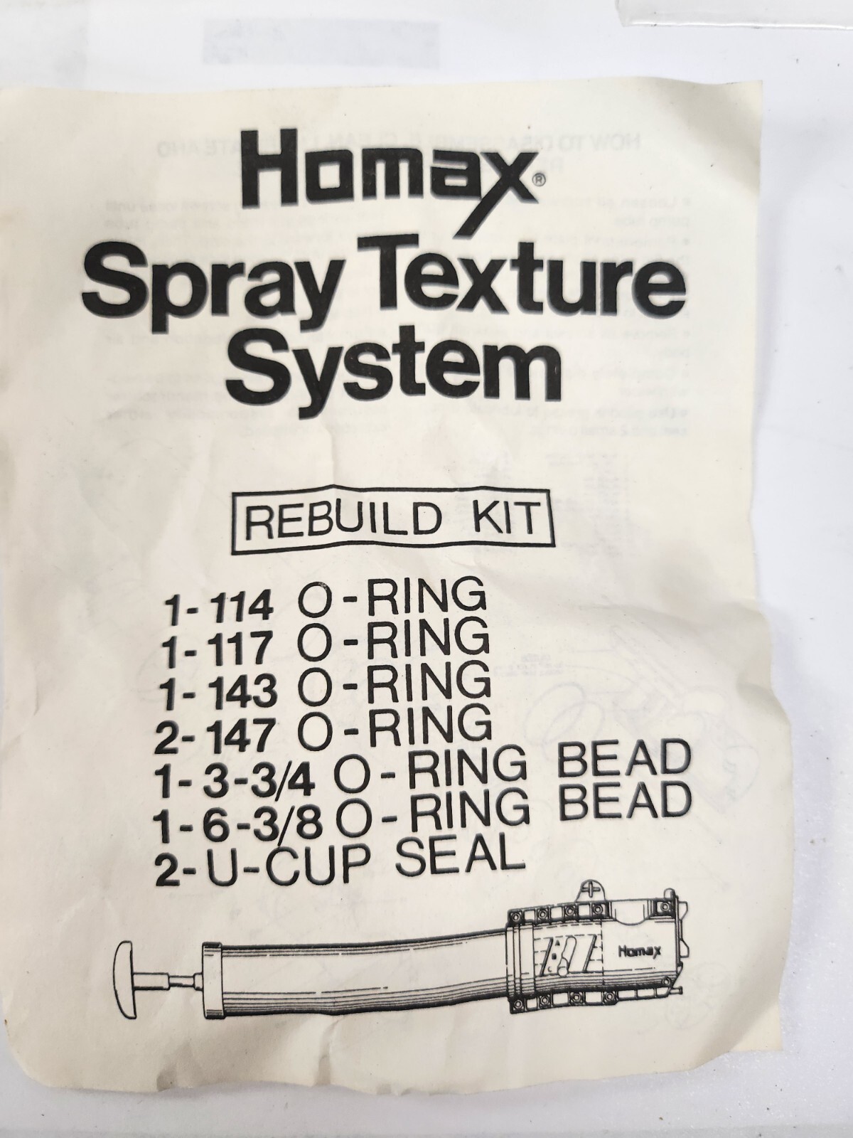 Homax Spray Texture Gun Repair Kit MI10-217 Titan Graco Wagner