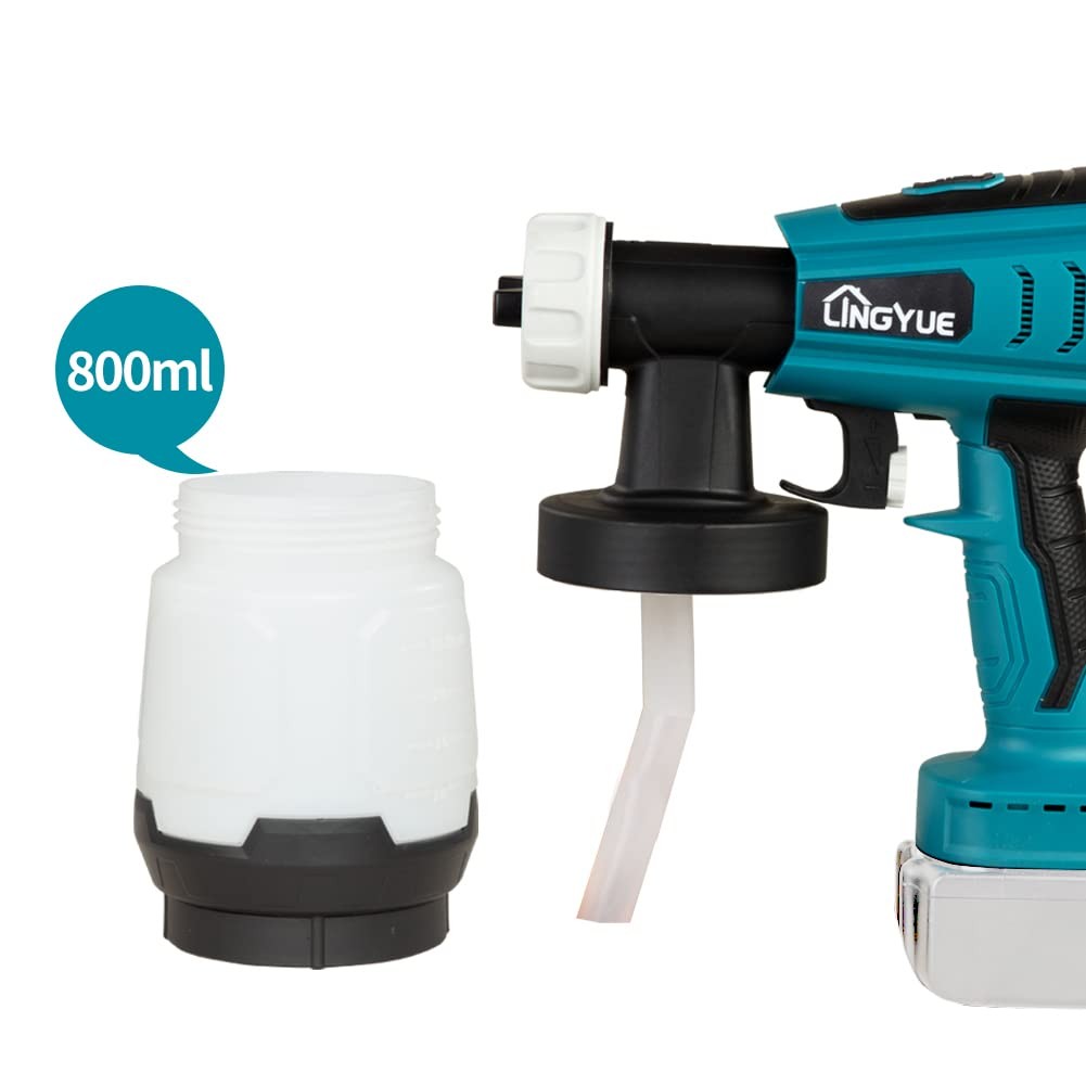 Lingyue Cordless Paint Sprayer For 18V Makita Battery 3 Copper 3 Spray Patterns
