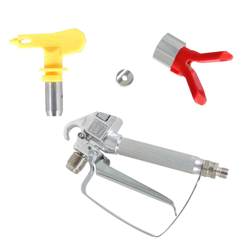 3600 PSI Airless Paint Spray Gun w/ 517 Spray Tip+Nozzle Guard for Sprayers