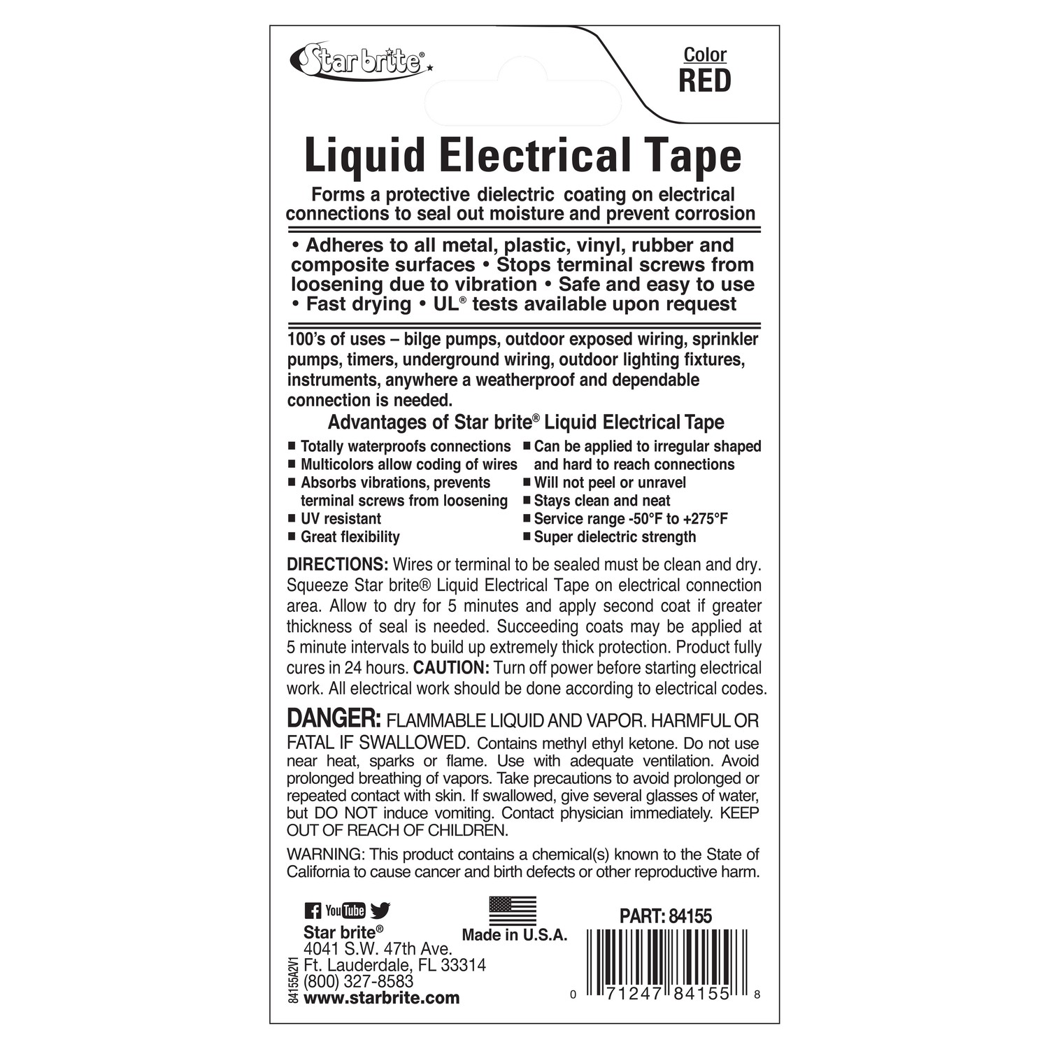 Star brite 4 in. W X 7 in. L Red Vinyl Liquid Electrical Tape