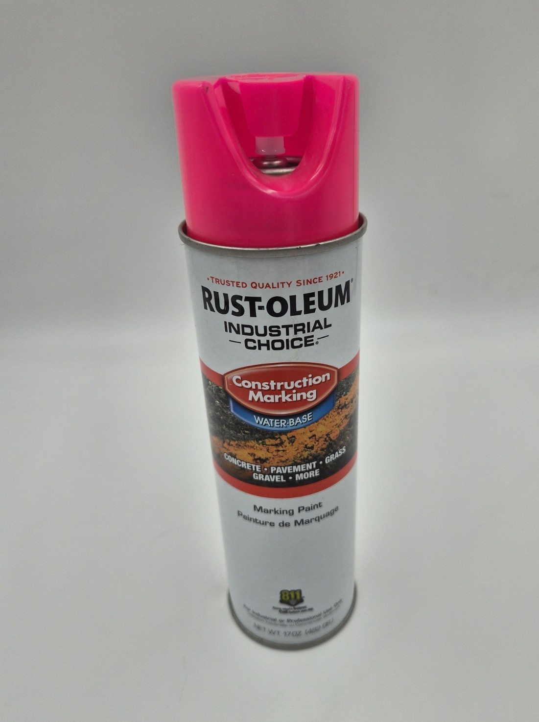 Rust-Oleum Marking Paint Pink 17 oz Water-Based Spray for Concrete Grass Gravel