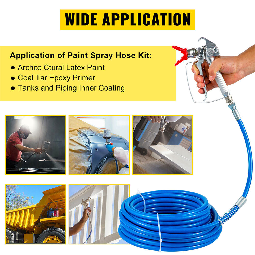 50ft Airless Paint Sprayer Hose Kit Spray Gun,1/4″ Swivel Joint 3600psi w/517Tip