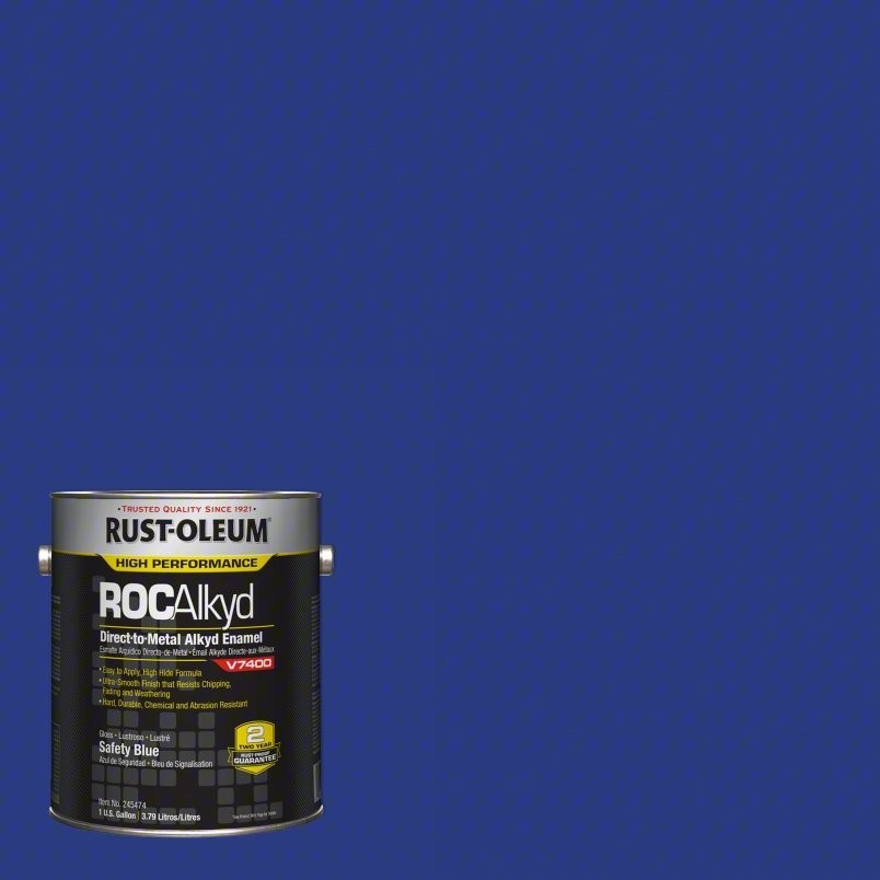 Rust-Oleum Metal Paint Safety Blue ROCAlkyd DTM Enamel V7400 Interior/Exterior