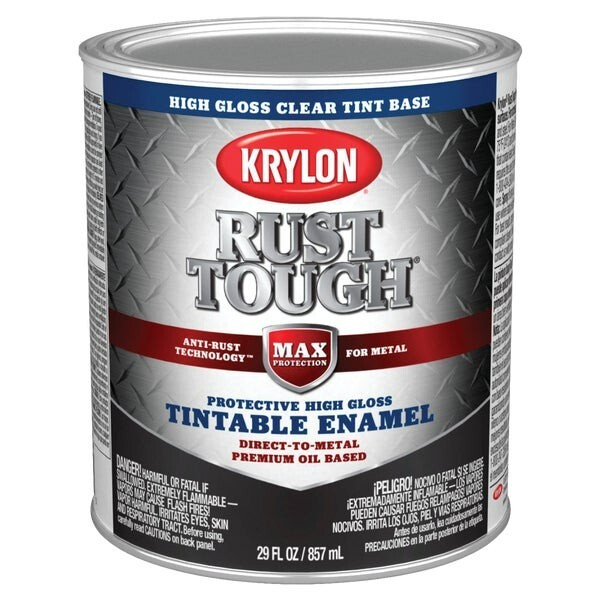 2-Krylon Rust Tough Oil-Based Gloss Rust Control Enamel, Clear Base, 1 Qt.