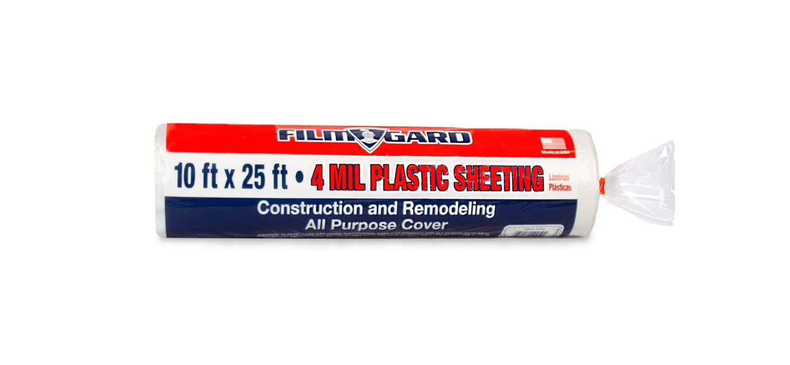 10x25x4 MIL Clear Polyethylene Sheeting for Construction Landscaping Projects