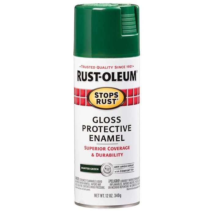 Rust-Oleum 7738830 Stops Rust Spray 12 Ounce (Pack of 1), Gloss Hunter Green