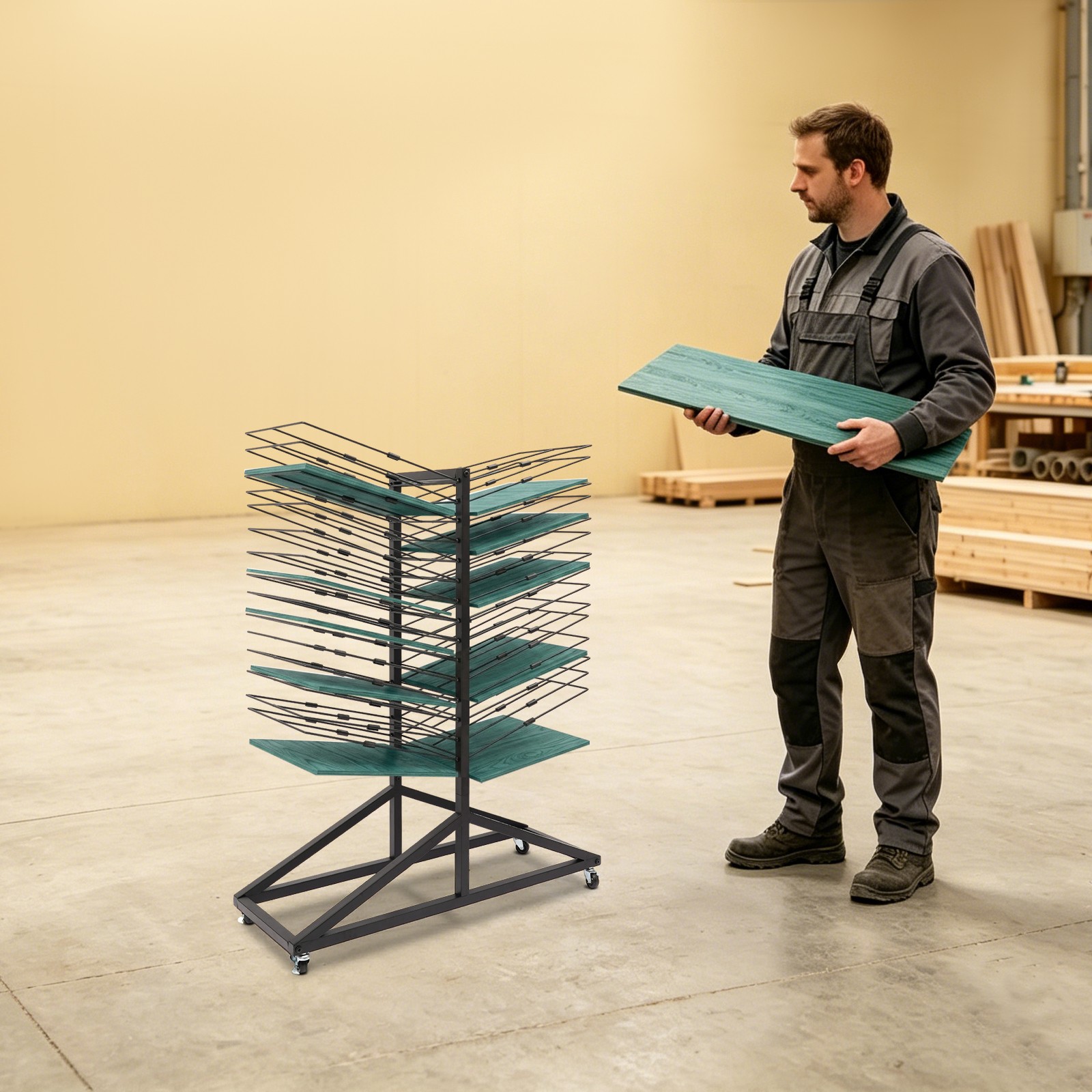 30 Tier Heavy Duty Iron Paint Drying Rack For Cabinet Doors and Spray Workshop