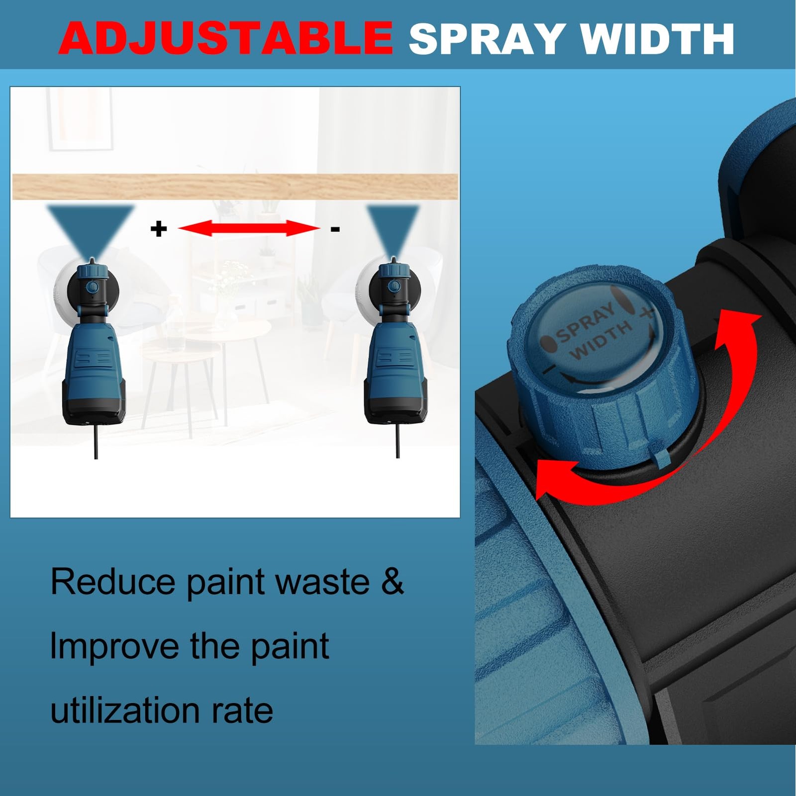 LIFOVE Paint Sprayer 700W HVLP Electric Spray Gun 4 Nozzles 3 Patterns Adjustabl