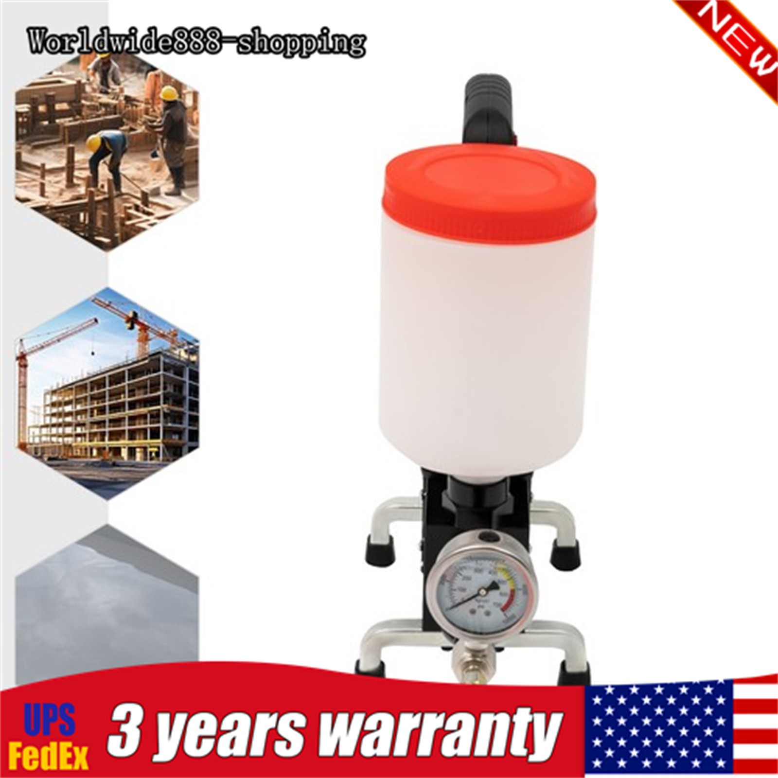 Electric Grouting Machine High Pressure Grouting Injection Pump 0-10000PSI 110V