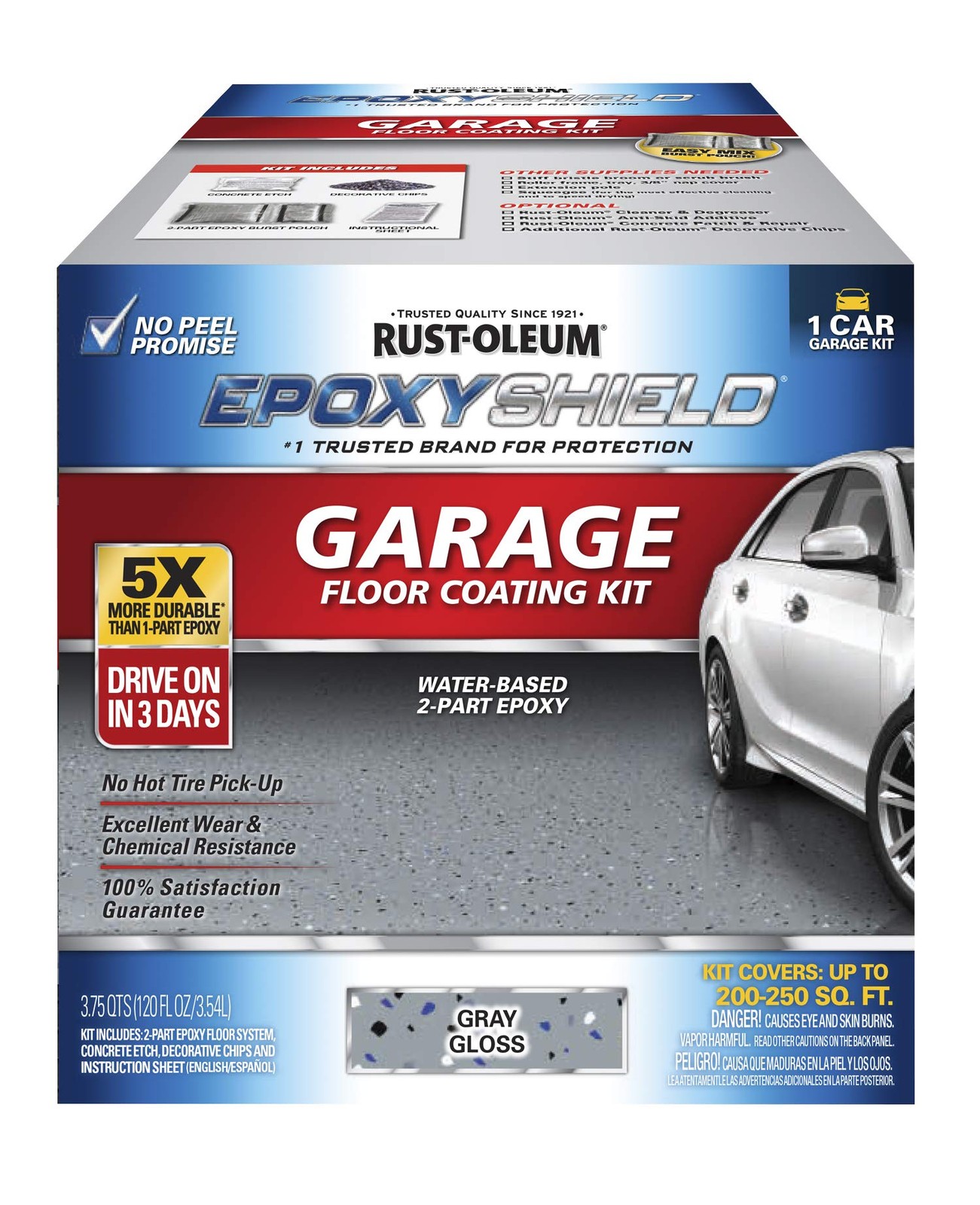 Rust-Oleum 251965 EPOXYSHIELD Garage Floor Coating 1 Count (Pack of 1), Gray
