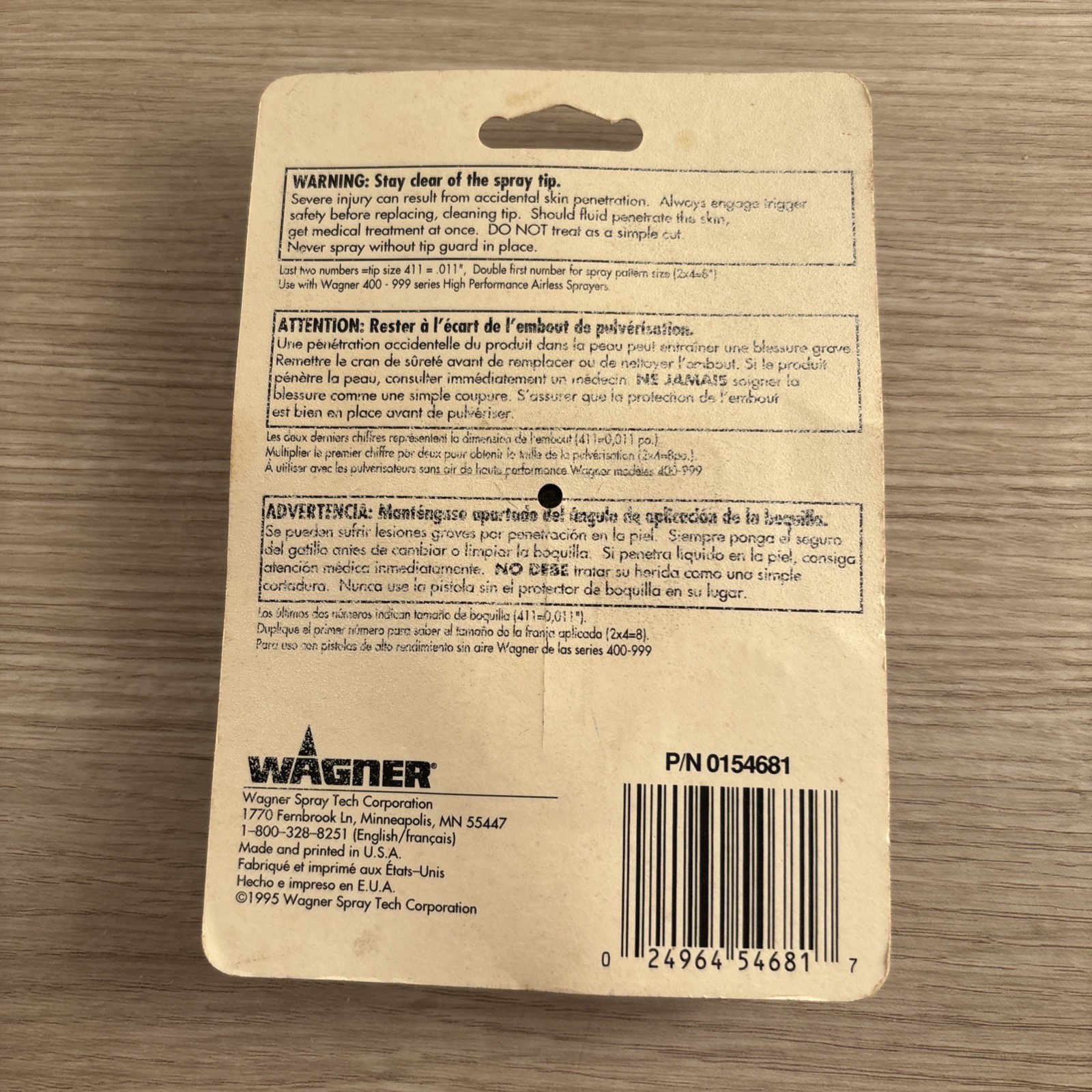 Wagner Pro Gold 411 Reversible Spray Tip For 400-999 Models New In Sealed Pack
