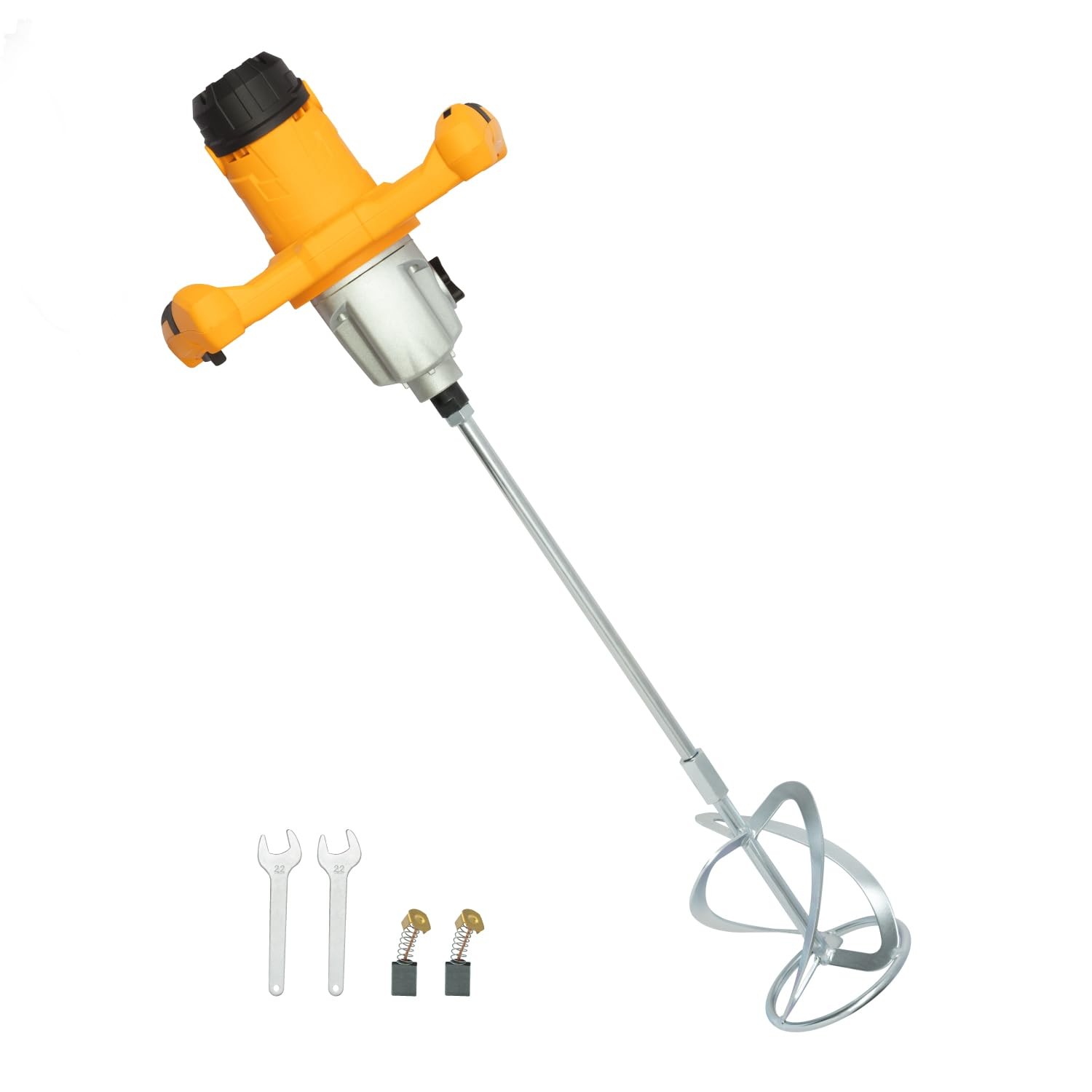 POWERTEC Electric Mortar Mixer – 13AMP/1600W Dual Handheld Cement Mixer