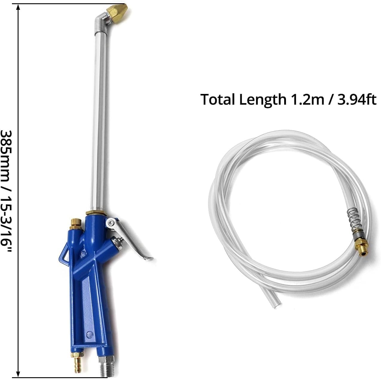 QWORK Air Blow Gun Pneumatic Engine Cleaning with 4Ft Hose, 1 pc, blue