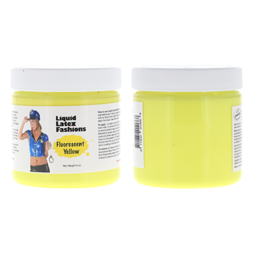 Fluorescent Yellow Liquid Latex Body Paint – 4 oz GLOWS UNDER BLACK LIGHT!