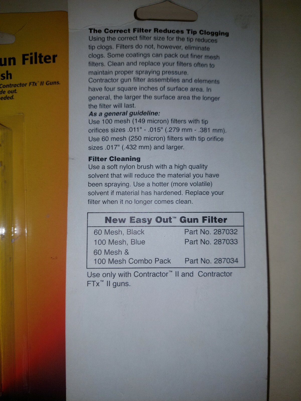 Graco Easy Out Gun Filter 100 Mesh (Pack of 2) P/N 287033