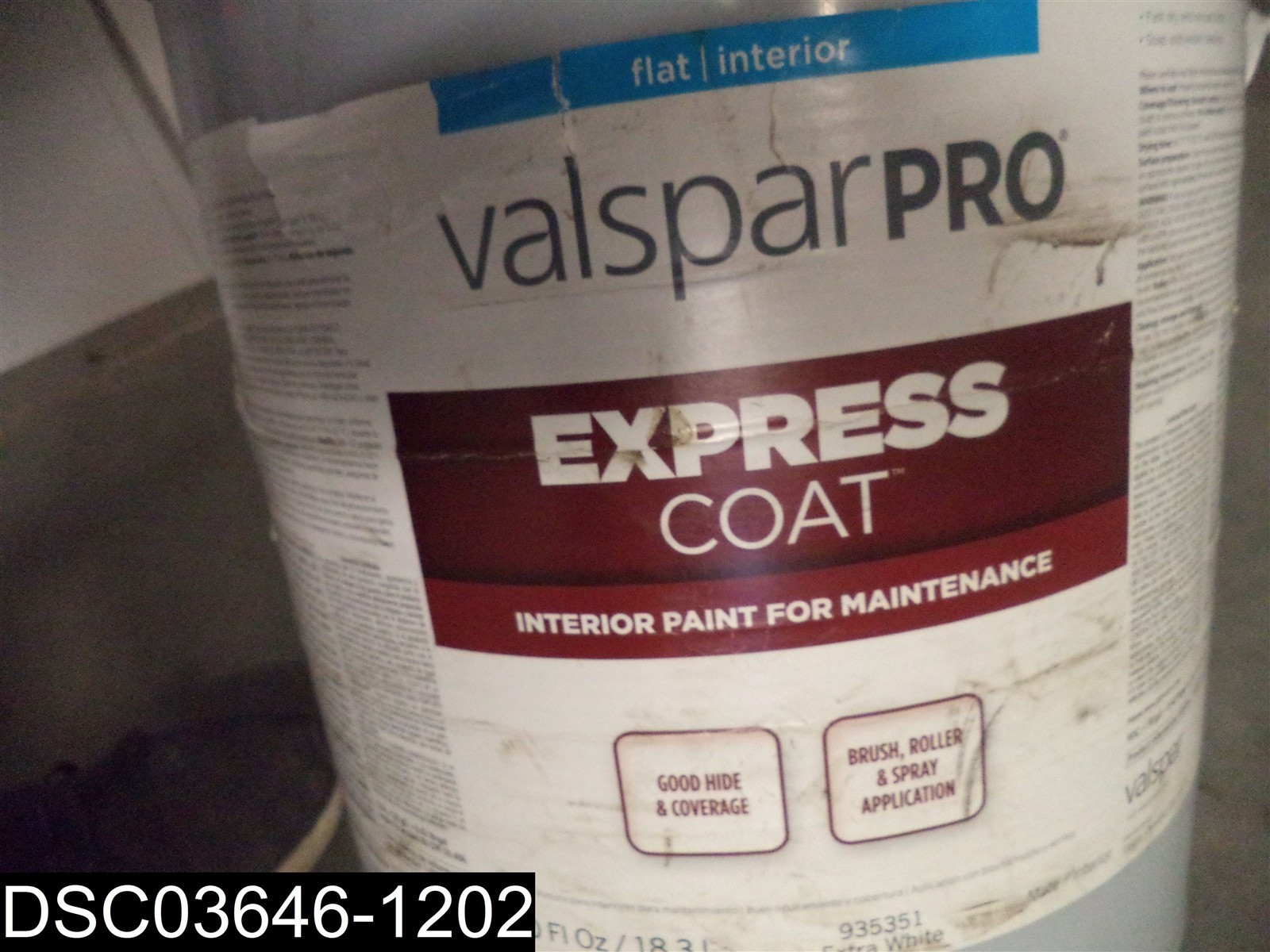 QTY=5 Gallons: 935351 Valspar Pro Express Extra White Interior Coat 042397613555