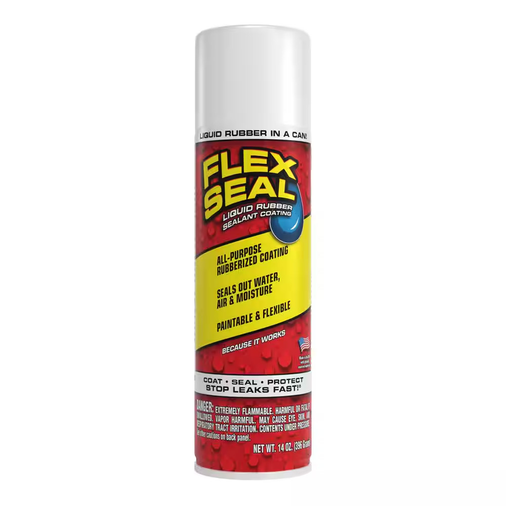 Aerosol Liquid Rubber Sealant Coating – Waterproof Protection – White 14 oz.